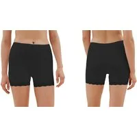 Rungassi Boxer 3x Deluxe Damen Baumwolle Boxershort Lang Schwarz