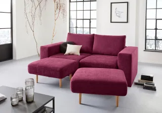 LOOKS by Wolfgang Joop 3-Sitzer "Looksv" Verwandlungssofa: aus Sofa wird Sofa mit 2 Hockern