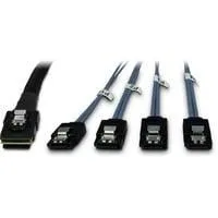 Kabel SFF-8087 > 4x S-ATA gekreuzt schwarz, 1 Meter (teilummantelt)