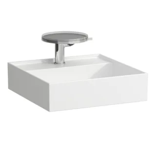 LAUFEN Kartell Handwaschbecken 8153310001581, 46x46cm, weiß, 3 Hahnlöcher, Saphirkeramik