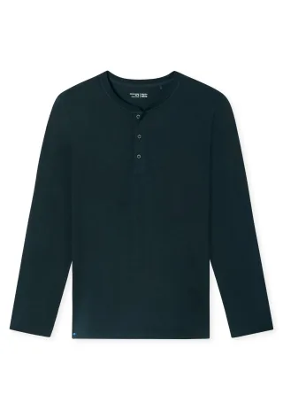 SCHIESSER - Langarmshirt Knopfleiste nachtblau - Gr. - 50