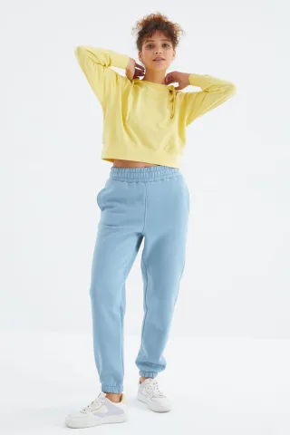 Damen Hochtaillierte Fleece Jogger Sweatpants