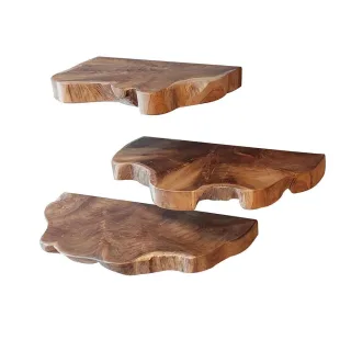 Hoyz Collection Wandregal, Braun, Holz, 55x4x25 cm, CE, Wohnzimmer, Regale, Wandregale