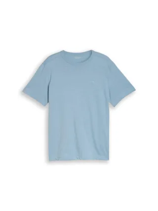 Tom Tailor - Basic T-Shirt aus Baumwolle mountain spring blue - Gr. - XXXL