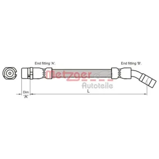 Metzger Bremsschlauch vorne Opel Combo Corsa Tigra