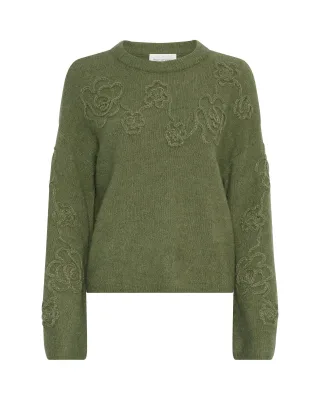 msch copenhagen - MSCHMiabelle Hope Pullover EMB olivine flower - Gr. - S