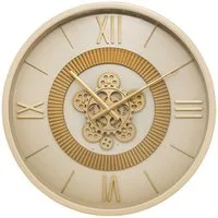 Atmosphera Créateur d'intérieur Wanduhr Beige Wanduhr mit sichtbarem Mechanismus GIULIANA, Ø 50 cm