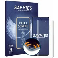 Savvies Displayschutzfolie Fullscreen Schutzfolie für Motorola Edge 50 Fusion, 4 Stück, Displayschutz Folie Fullcover Klar Transparent