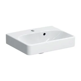 Geberit Smyle Square Handwaschbecken 500222018 weiss KeraTect, 45x36cm, mit Hahnloch und Überlauf
