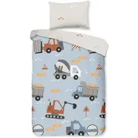 good morning Kinderbettwäsche Mack, Renforcé, 2 teilig, Baumwolle, Renforcé, Wendeoptik, Kind, Junge, Bagger