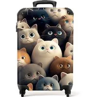 NoBoringSuitcases.com© Kinderkoffer Katzen - Tiere - Katze - Design - Mädchen - Jungen 55x35x20cm, Kinder Koffer Klein, Trolley Handgepäck, Reisekoffer