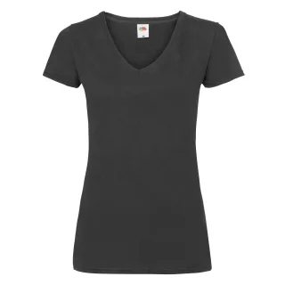 Fruit of the Loom - "Valueweight" T-Shirt V-Ausschnitt für Damen (Schwarz)