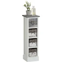 CARO-Möbel Kommode FLOWER, Schubladenkommode Kommode mit Schubladen weiß 1 Schublade und 3 Körben