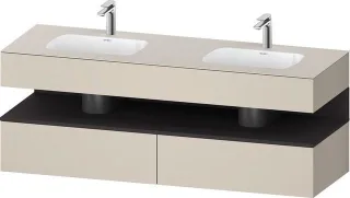 Duravit Qatego Einbauwaschtisch mit Konsolenwaschtischunterbau Taupe Supermatt 1600x550x600 mm - QA4 QA4797080830000