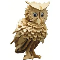 Pebaro 3D-Puzzle Holzbausatz Eule, 858/1, 147 Puzzleteile