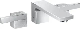 Hansgrohe 3-Loch Waschtischarmatur Axor Edge F-Set Wandmontage Diamantschliff chrom, 46061000 46061000
