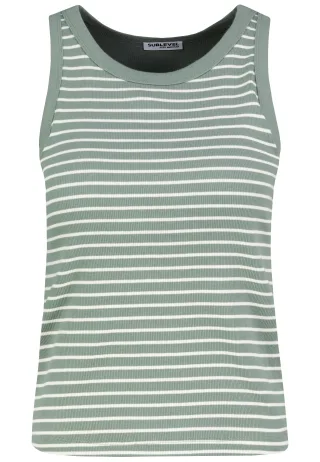 Authentic Style - RE9CIFRvcA== mineral green-offwhite stripes - Gr. - S