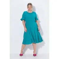 MIAMODA Midikleid Musselinkleid Midilänge Volants Halbarm