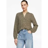 comma Langarmbluse Bluse Viskosebluse mit All-over-Print