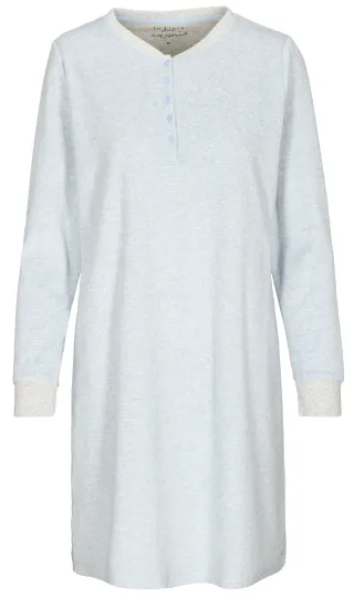 IN LINEA - Da.-Sleepshirt Frottee softblue/silver - Gr. - 46