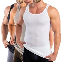 HERMKO Unterhemd 3000 (Pack, 3er) 100 % Bio Baumwolle Tank Top Basic Feinripp hergestellt in EU