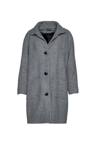 Grauer Mantel aus Wollmischung von Conquista Fashion
