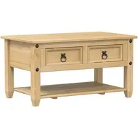 vidaXL Couchtisch Couchtisch mit Schubladen Corona 85x50x45 cm Massivholz Kiefer (1-St)