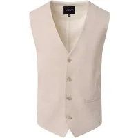 VENTI Anzugweste VENTI Herren Anzugweste City V-Neck Casual-Fit Bi-Color Beige