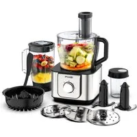 FIMEI Küchenmaschine HGM406, 1100 W, 3,2 l Schüssel, 3,2L Zerkleinerer, 1,5L Mixer, Mühle, Zitruspresse & Zubehör