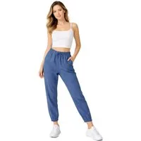 fashionshowcase Stoffhose Damen Hose im Jogger Style mit elastischem Bund und Kordelzug (1-tlg) Bequemer Schlupfbund für hohen Tragekomfort