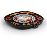 PRINCESS Tischgrill Princess 103260 Table Chef Pirouette – Automatisch rotierendes Servier, 1100 W, Drehbare Servierplatte – Einstellbares Thermostat