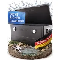 Trucky Allzweckkiste Aluminium Box mit Deckel Schwarz Alukiste 85 Liter Abschließbar