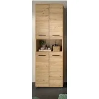 Inn.Furn Hochschrank Cover (Badschrank in Eiche Artisan, 4-türig, 60 x 185 cm) mit viel Stauraum
