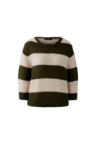 Oui - ESMY Pullover khaki rose - Gr. - 36