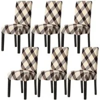 Vivi Idee Stuhlbezug Stuhlhussen 4/6er Set Spannbezug für Esszimmerstühle Schwingstuhl, Elastische Waschbar Hochzeit Büro Partys Deko