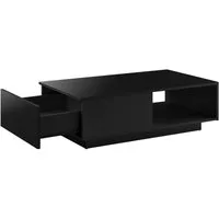 en.casa Couchtisch, »Biskra« Sofatisch mit Schublade und Ablage hochglanz schwarz