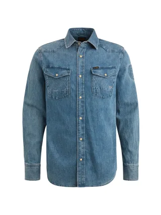 PME Legend - DENIM SHIRT faded grey blue - Gr. - L