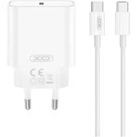XO CE32 Smartphone-Ladegerät (3000 mA, Set aus Ladegerät und Kabel, Ladegerät + Kabel, 20 W Schnellladung, USB-C, PD 3.0, inkl. Kabel, 49 g)