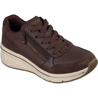 Skechers Billion Flex Luxe Up Leder Damen Schokolade Duraleather/Mesh Sneakers