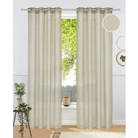 Bruno Banani Gardine Linus (1 St), Ösen, halbtransparent, 1 Schal, eingewebte Querstreifen