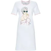 Ringella Nachthemd - Sleepshirt mit großem Frontdruck auf weissem Fond 100% Baumwolle