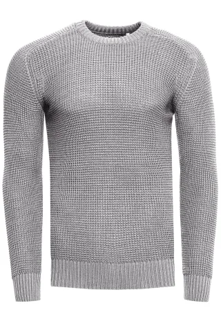 Grobstrick Slim Fit Rundhals-Pullover