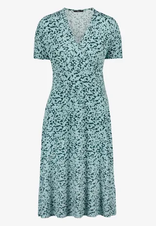 zero - Jerseykleid mit Blumenmuster Dark Green/Blue - Gr. - 34