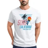 Neverless Print-Shirt Herren T-Shirt Surf California Venice Beach Surfing Design Print mit Print