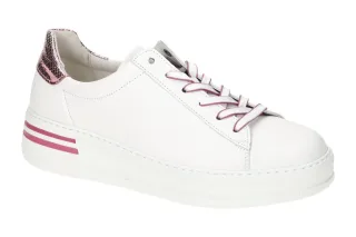 Gabor 66.395.55 FLORENZ Damenschuhe - Sneaker weiss/rose Nappa Snake Met.
