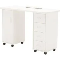 Barberpub Schminktisch Barberpub Studiotisch Manikürtisch Nageltisch 0600, mit Schubladen, mit Schrank, Rollen, MFC, 120 × 47 × 80 cm