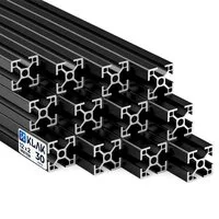 KLAK Profil KLAK 30 - 12x Aluprofil 30x30mm 2m Montageprofil Typ-I Nut 8 schwarz (Set)