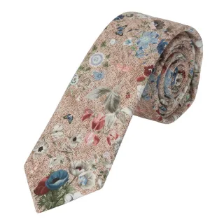 prince bowtie - Krawatte Blume 6cm beige - Gr. - OS