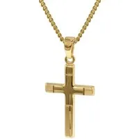 trendor Kreuzkette 35751, Kreuz-Anhänger Gold 333 mit goldplattierter