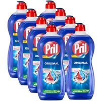 PRIL Original 8x 675ml Geschirrspülmittel (Spar-Pack, [8-St. mit höchster Fettlösekraft für sauberes Geschirr auch in kaltem Wasser)